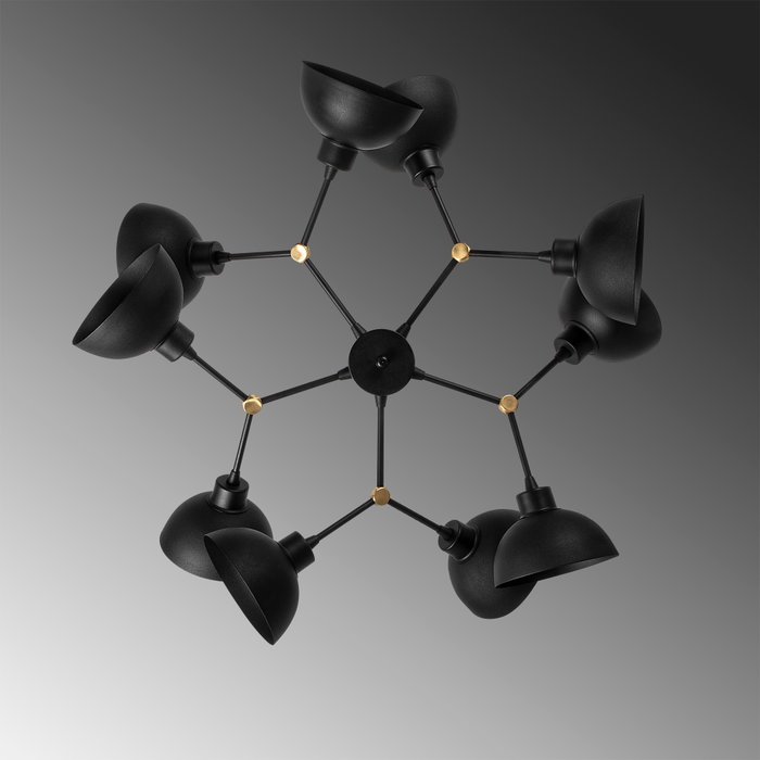 Opviq Dram - 1091 Lámpara de araña industrial negra